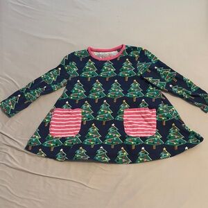 Mini Boden navy Top with Pink Trim